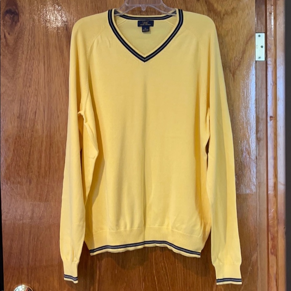 Brooks Brothers Yellow V-Neck Sweater